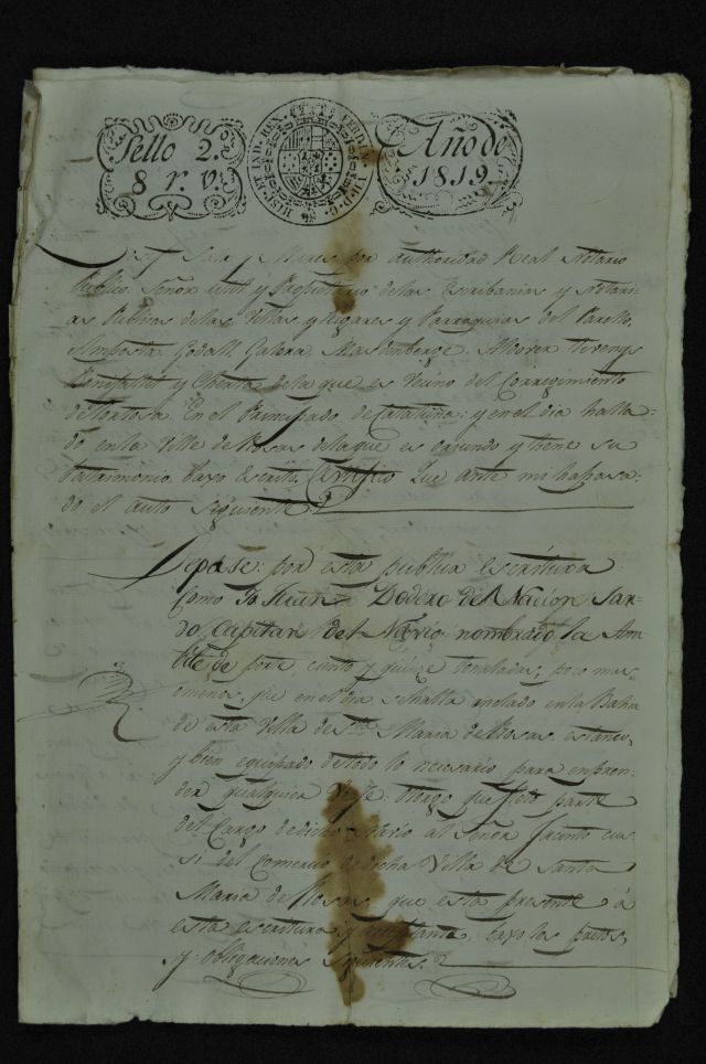 Contracte de nolieig de 1819