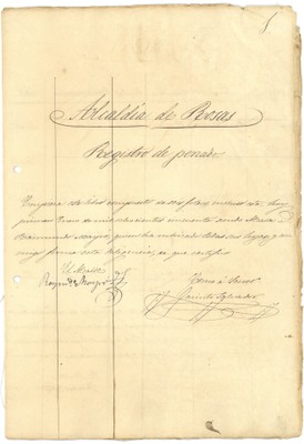 Portada del registre de penats de 1850