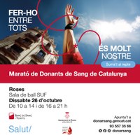 El dia 26 d’octubre, Marató de donació de sang a Roses 